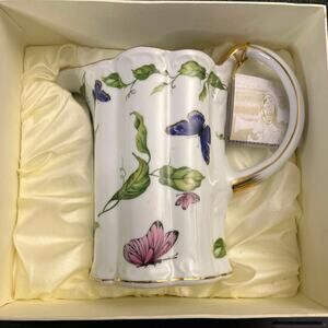 Butterfly Garden Pitcher I Godinger and Co New Old Stock Mint